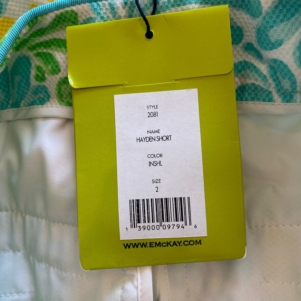 Elizabeth Mckay Hayden Short Size 2 Blue Green Stretch Resort Beach Vacay‎ NWT - Picture 6 of 10